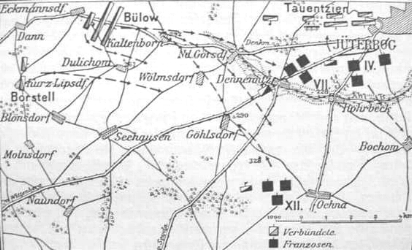 Karte der Schlacht bei Dennewitz